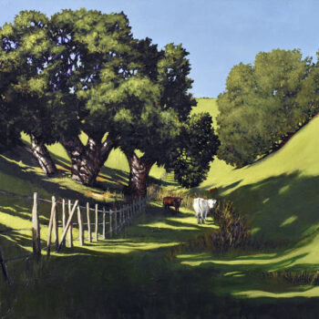 White Cow in Salinas, 12″x16″